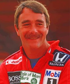 Nigel Mansell Car Racing Driver Paint By Numbers