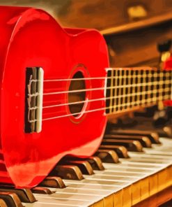 Piano And Red Guitar Paint By Numbers