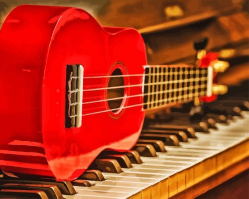 Piano And Red Guitar Paint By Numbers