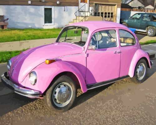 Pink Volkswagen Paint By Numbers