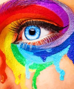 Rainbow Colorful Eye Paint By Numbers