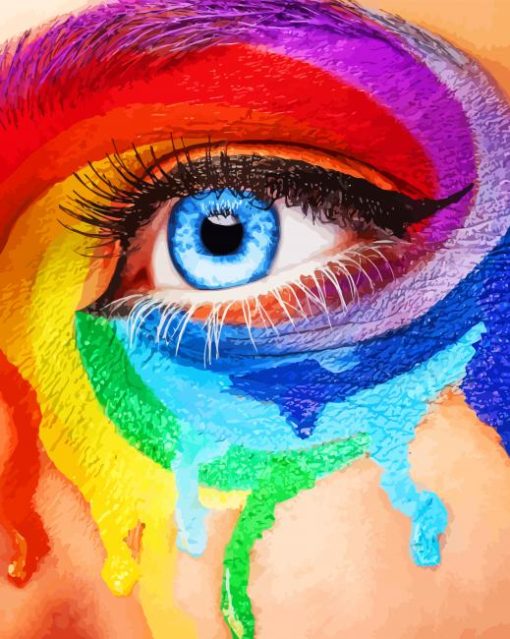 Rainbow Colorful Eye Paint By Numbers