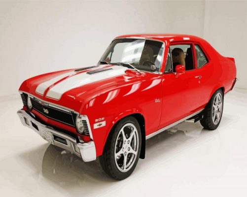 Red Chevrolet Nova Paint By Numbers