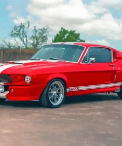 Red Eleanor Mustang Car Paint By Numbers