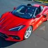 Red C8 Convertible Corvette Paint By Numbers