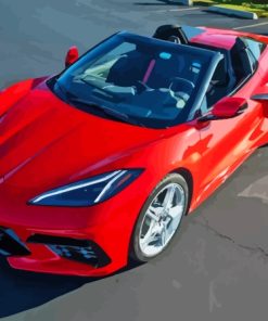 Red C8 Convertible Corvette Paint By Numbers