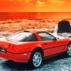 Red Corvette C4 Paint By Numbers