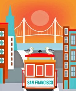 San Francisco Tramway City Poster Paint By Numbers