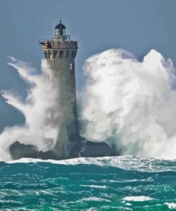 Storm On The Four Lighthouse Paint By Numbers