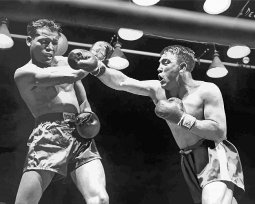 Sugar Ray Robinson And Robert Villemain Paint By Numbers