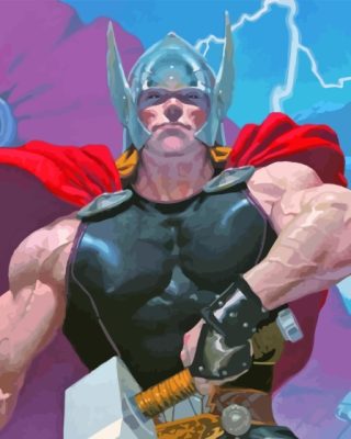 Thor God Of Thunder Cartoon Paint By Numbers