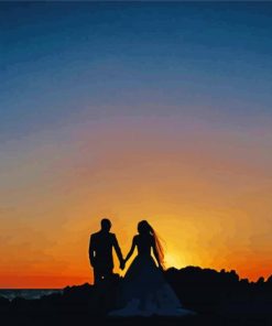 Wedding Sunset Silhouette Paint By Numbers