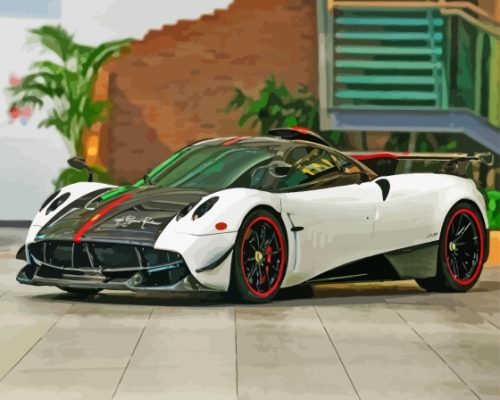 White Pagani Paint By Numbers