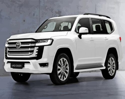 White Toyota Land Cruiser Car Paint By Numbers