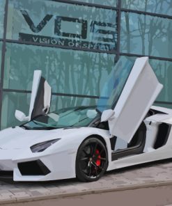 White Lamborghini Paint By Numbers