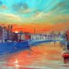 Winter Sunset On The River Liffey Dublin Paint By Numbers