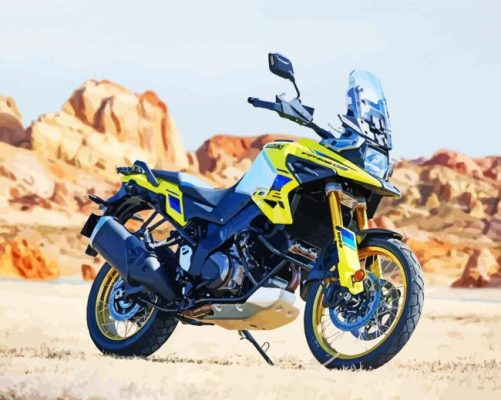 Yellow Suzuki DL 650 VStrom Paint By Numbers